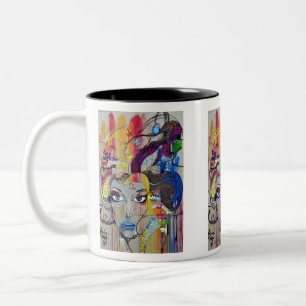 Tasse 2 Couleurs Dessin de graffiti américain Peinture Écriture