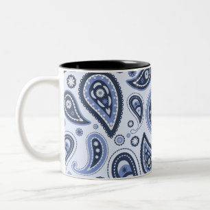 Tasse 2 Couleurs Dessin imprimé paisley floral complexe