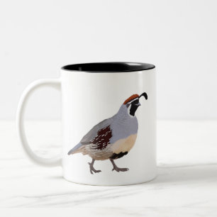 Tasse 2 Couleurs Dessin Quail minimal mou