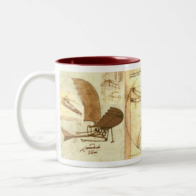 Tasse 2 Couleurs Dessins 1 de Leonado da Vinci (Gauche)