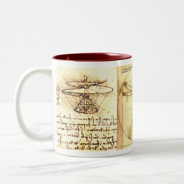 Tasse 2 Couleurs Dessins 2 de Leonado da Vinci (Gauche)