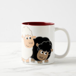 Tasse 2 Couleurs Deux mignonettes de mouton caricaturé