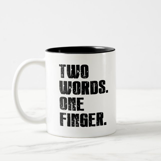 Tasse 2 Couleurs Deux mots un doigt (Gauche)