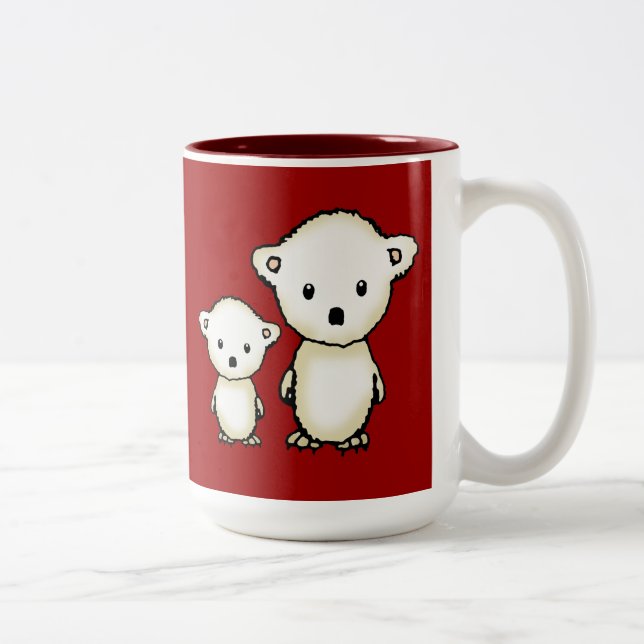 Tasse 2 Couleurs Deux Petites Ours Polaires (Droit)