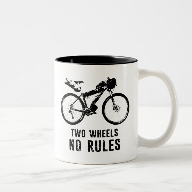 Tasse 2 Couleurs Deux Roues Pas De Règles Bikepacking (Droit)
