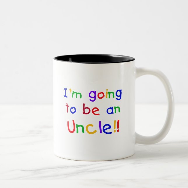 Tasse 2 Couleurs Devenir un oncle Couleurs primaires Texte (Droit)
