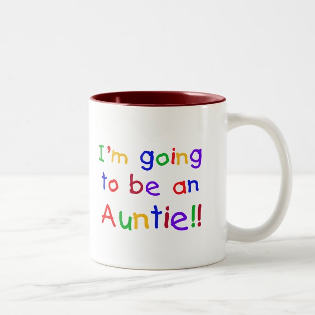 Tasse 2 Couleurs Devenir une Tante Couleurs primaires (Droit)