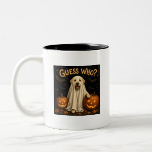 Tasse 2 Couleurs Devinez qui? Design de chien labrador fantôme Hall