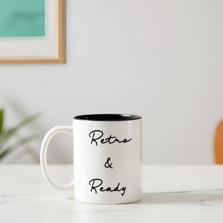 Tasse 2 Couleurs Devis Vintage rétro et prêt