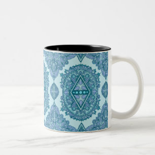 Tasse 2 Couleurs Diamant bleu Mandala