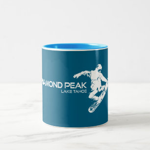 Tasse 2 Couleurs Diamond Peak Lake Tahoe Snowboardeur