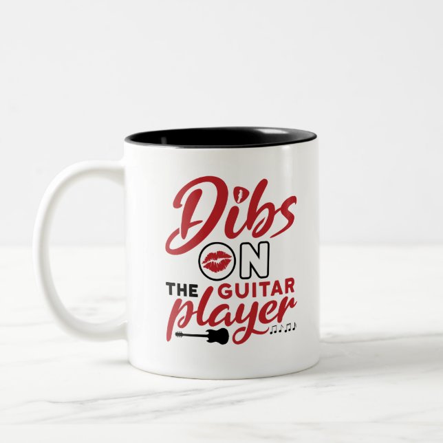 Tasse 2 Couleurs Dibs sur le joueur de guitare (Gauche)