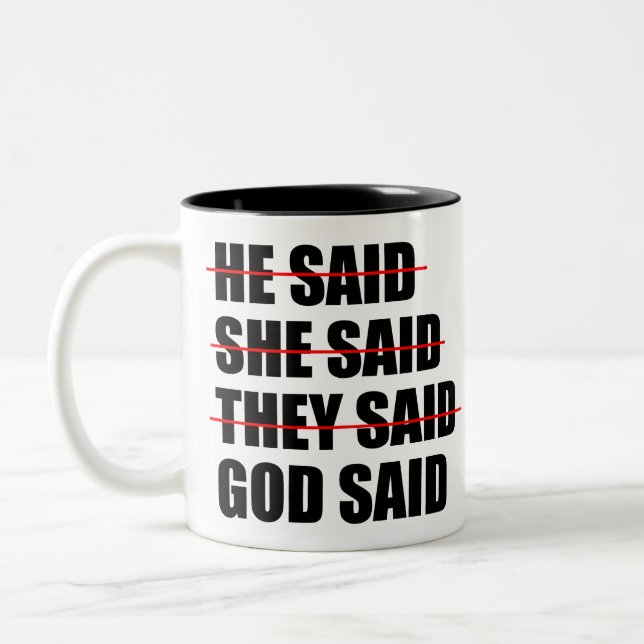 Tasse 2 Couleurs Dieu a le dernier mot (Gauche)