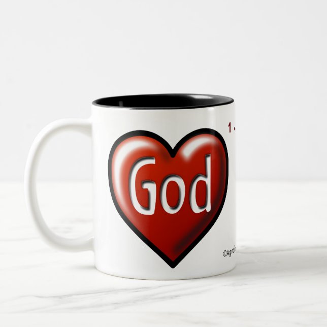 Tasse 2 Couleurs Dieu est coeur d'amour (Gauche)