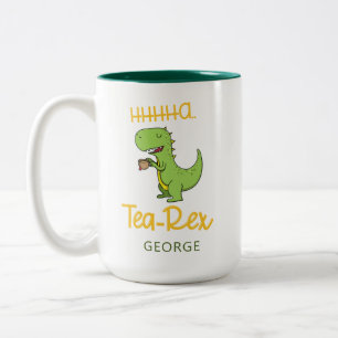 Tasse 2 Couleurs Dinosaur Tea Rex Tyrannosaurus Sac d'Anniversaire