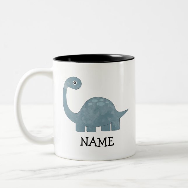 Tasse 2 Couleurs Dinosaure personnalisé pour enfants (Gauche)