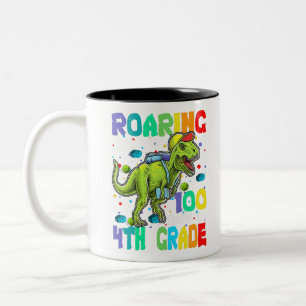 Tasse 2 Couleurs Dinosaure T-Rex Roaring dans 100 jours de 4e class