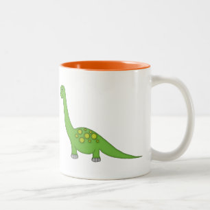 Tasse 2 Couleurs Dinosaure vert mignon+Personnalisez le nom
