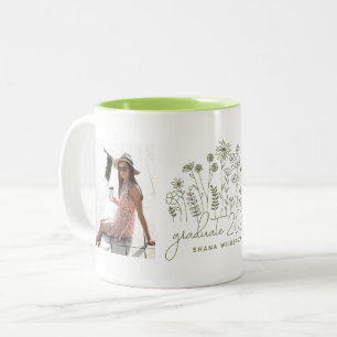 Tasse 2 Couleurs Diplômé moderne Fleur sauvage florissant