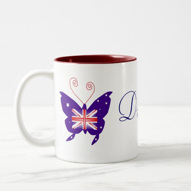 Tasse 2 Couleurs Diva britannique de papillon (Gauche)