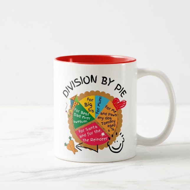 Tasse 2 Couleurs Division Amusante Par Secteur (Droit)