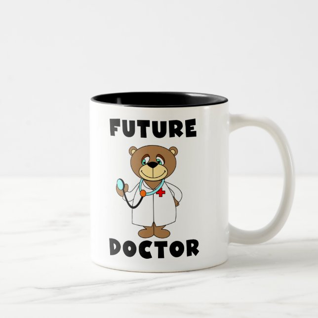 Tasse 2 Couleurs Docteur d'avenir d'ours (Droit)