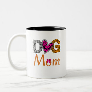 Tasse 2 Couleurs Dog Mom Leopard Print/Trending Dog  Lover Gift