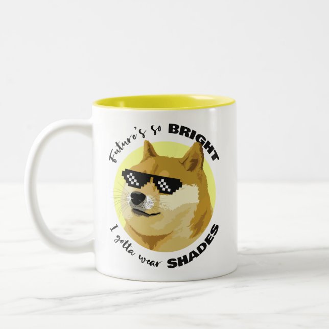 Tasse 2 Couleurs Dogecoin Future Sunglasses Stock Crypto (Gauche)