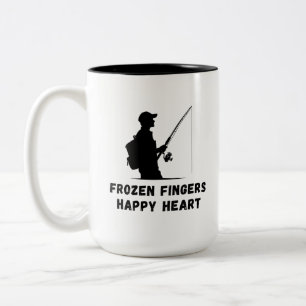 Tasse 2 Couleurs Doigts congelés Joyeux coeur   Pêche à la glace