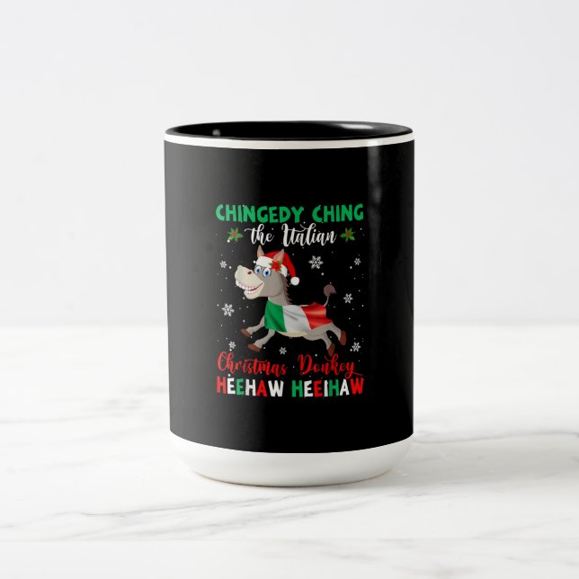 Tasse 2 Couleurs Dominick L'âne de Noël (Centre)