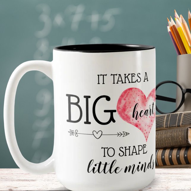 Tasse 2 Couleurs Don de l'enseignant | Citation Big Heart personnal (Teacher Gift | Big Heart Quote Custom Two-Tone Coffee Mug)
