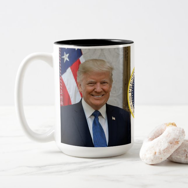 Tasse 2 Couleurs Donald Trump  (Avec donut)