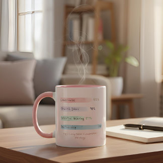 Tasse 2 Couleurs Données Douces | En Chiffres | Relation Rosissante