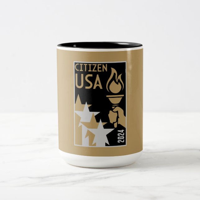 Tasse 2 Couleurs Dons de citoyenneté américaine (Centre)