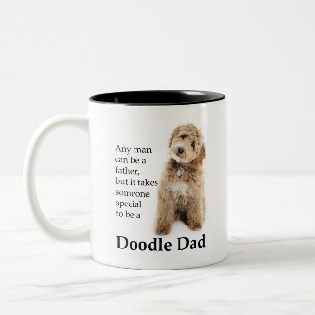 Tasse 2 Couleurs Doodle Chien Papa (Gauche)