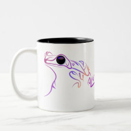 Tasse 2 Couleurs Doodle de grenouille stylisé