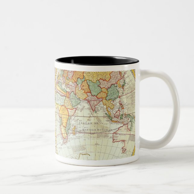 Tasse 2 Couleurs Double carte du monde d'hémisphère (Droit)