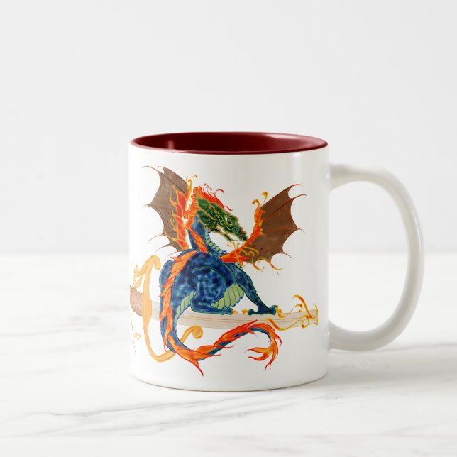 Tasse 2 Couleurs dragon et épée (Droit)