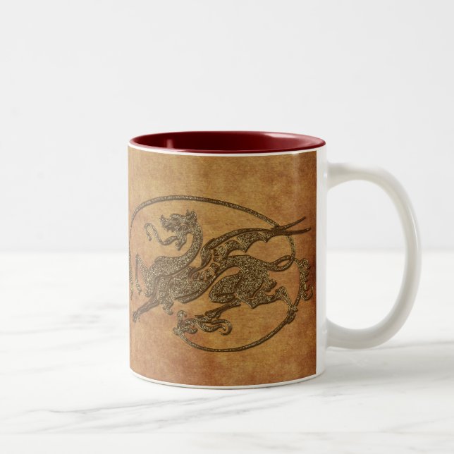 Tasse 2 Couleurs Dragon médiéval Antiquité Designer Cadeau (Droit)