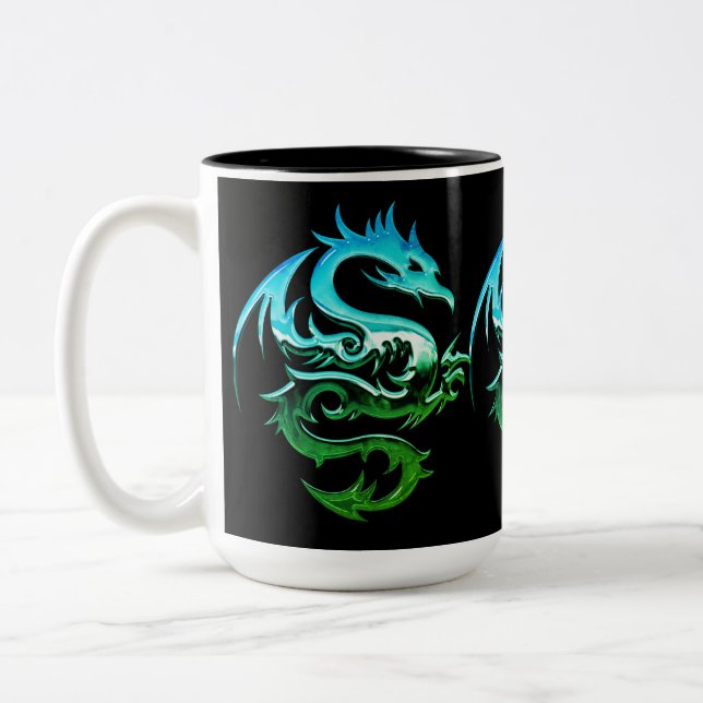 Tasse 2 Couleurs Dragon métallique vert (Gauche)
