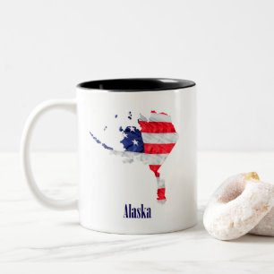 Tasse 2 Couleurs Drapeau américain Alaska États-Unis