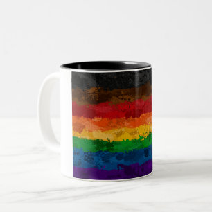 Tasse 2 Couleurs Drapeau arc-en-ciel Abstrait