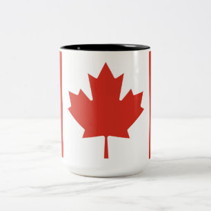 Tasse 2 Couleurs Drapeau canadien (Feuille d'érable) (Canada)