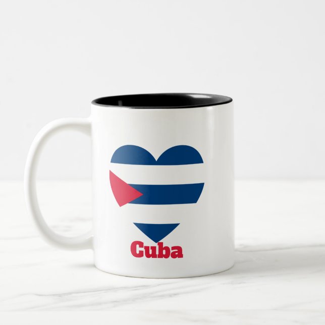 Tasse 2 Couleurs Drapeau cardiaque cubain (Gauche)