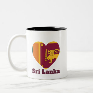 Tasse 2 Couleurs Drapeau cardiaque du Sri Lanka
