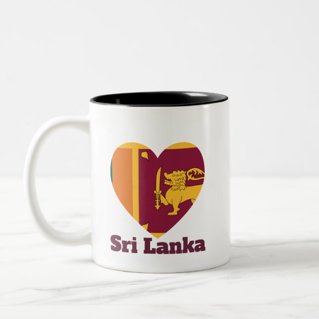 Tasse 2 Couleurs Drapeau cardiaque du Sri Lanka (Gauche)