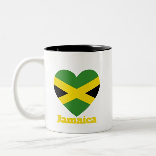 Tasse 2 Couleurs Drapeau cardiaque jamaïcain (Gauche)