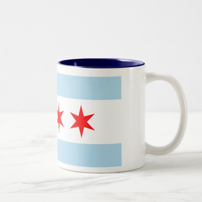 Tasse 2 Couleurs Drapeau de Chicago (Droit)