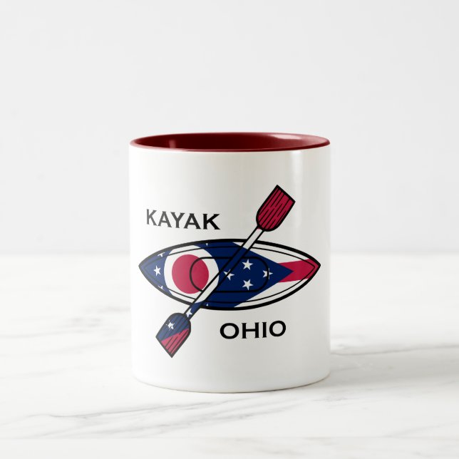 Tasse 2 Couleurs Drapeau de Kayak Ohio (Centre)