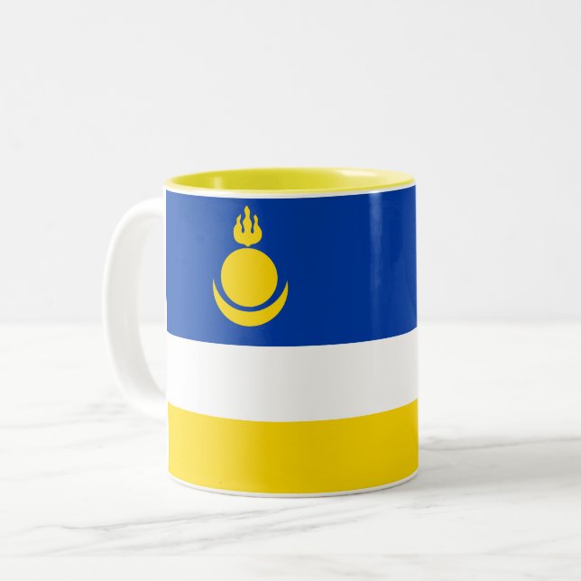Tasse 2 Couleurs Drapeau de la Buryatia patriotique (Devant gauche)